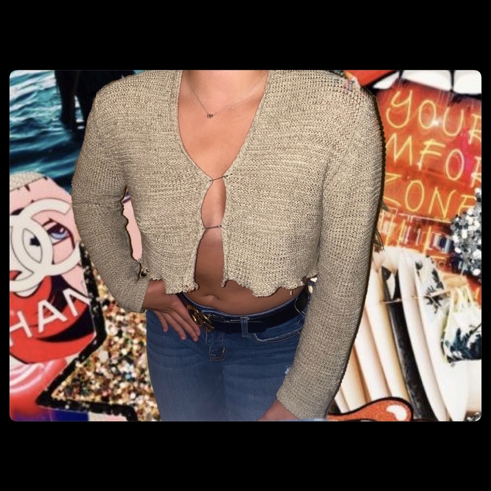 Reworked cropped sweater